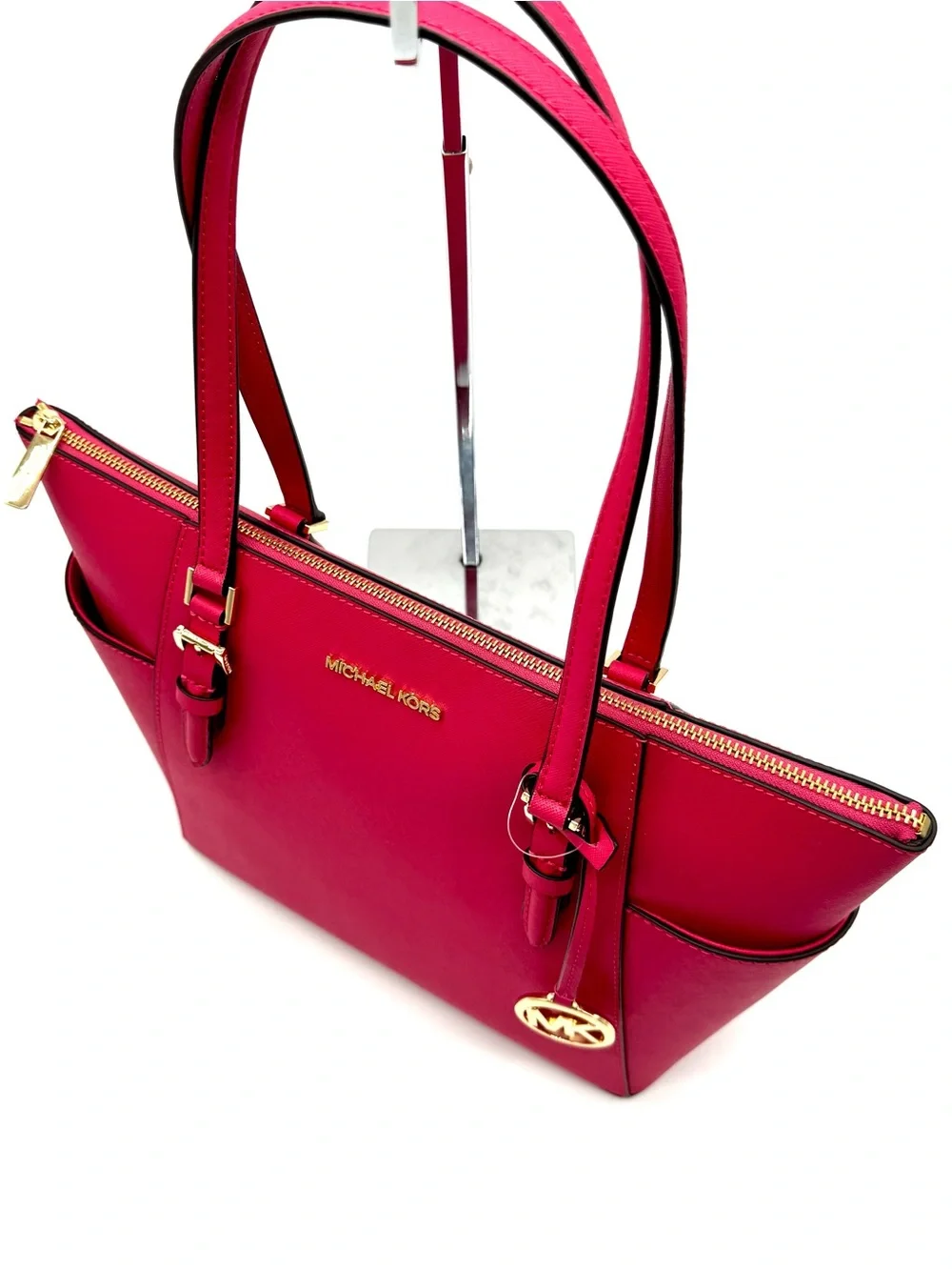Michael Kors Large Charlotte Tote Bag Electric Pink